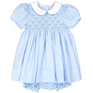 Feltman Brothers Rosebud Diamond Smocked Dress Set 6M Hand Embroidered
